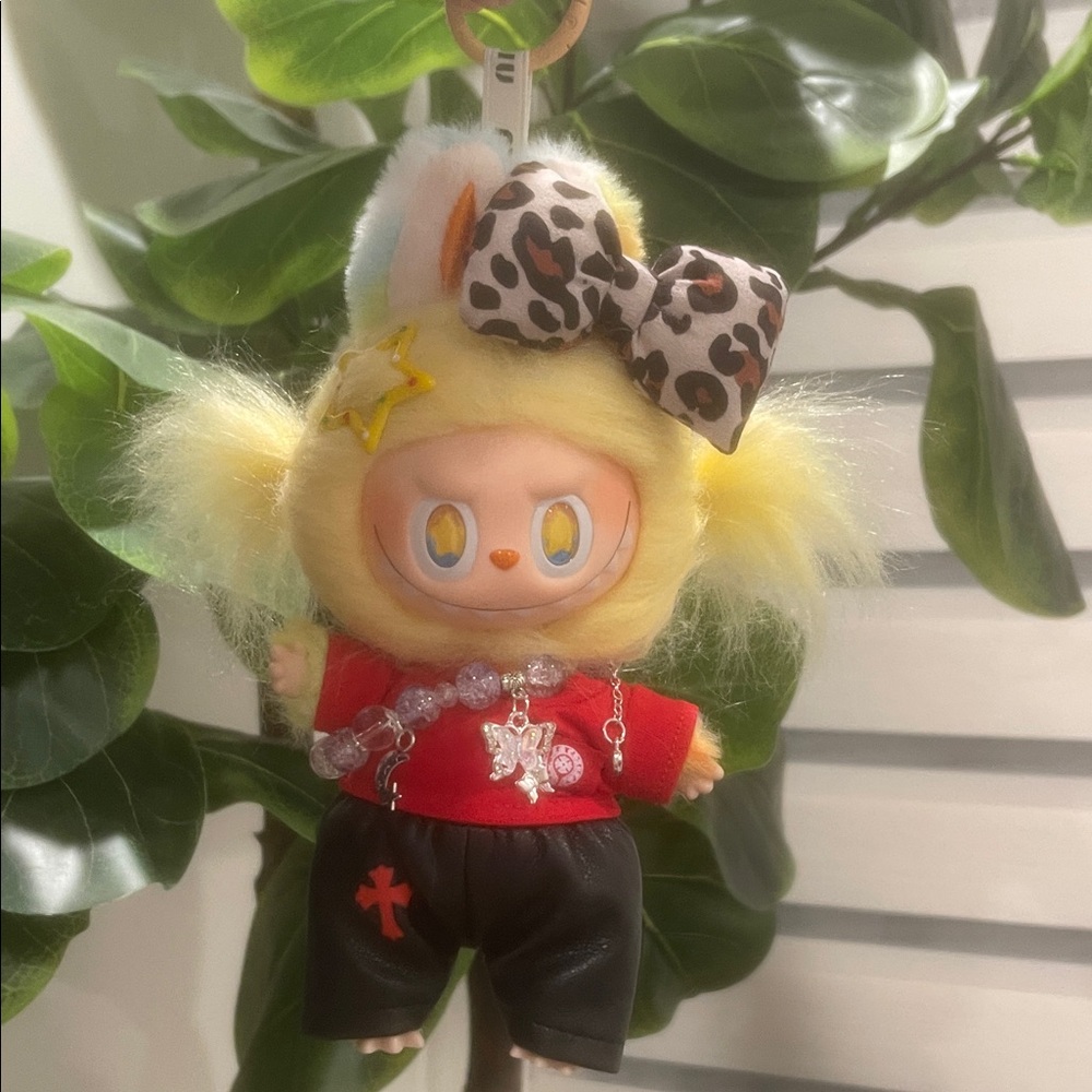 Yellow Pixie Monster Plush Keychain